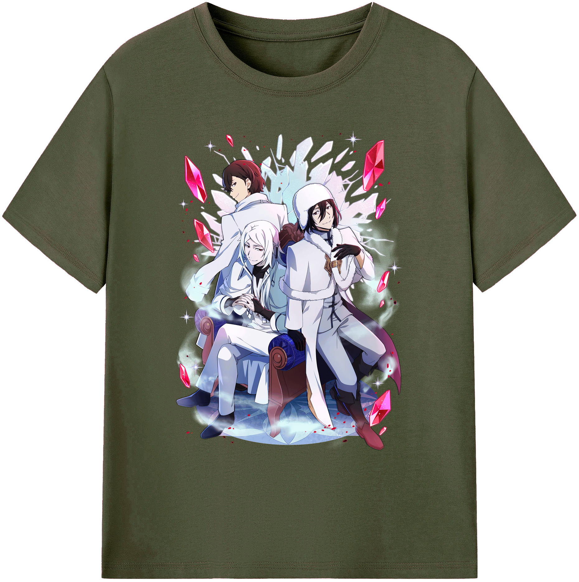 （画像用） 文豪ストレイドッグス Bungo Stray Dogs 綿100％ メンズ半袖Tシャツ｜肌触りやわらか＆通気性